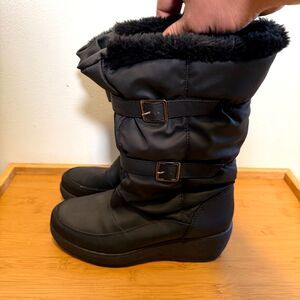 Rugged Outback Womens Winter Snow Boots Black Faux Fur Size 7 Waterproof